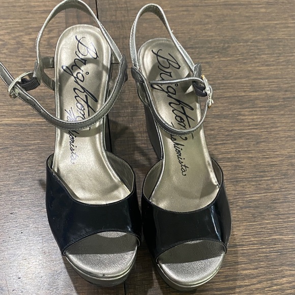 Brighton Women's Black and Silver Heels - Picture 1 of 17